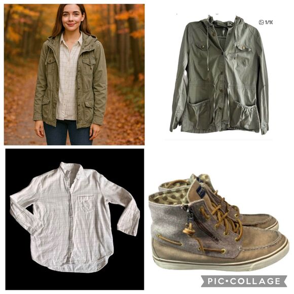 Madewell white gray plaid size small flannel button up - Picture 14 of 14